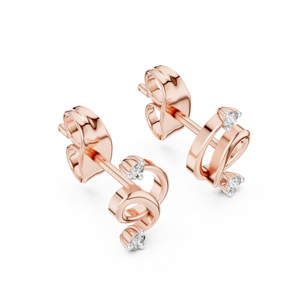 Elegant Twist Loop Diamond Earrings