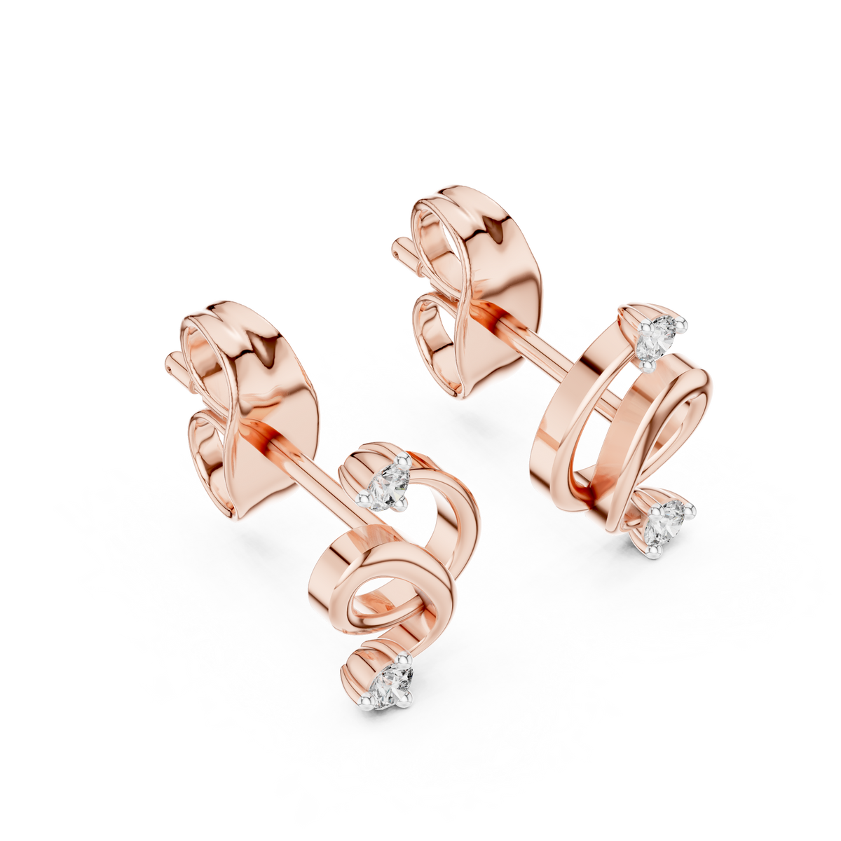 Elegant Twist Loop Diamond Earrings