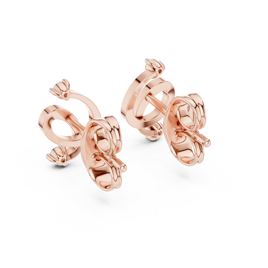 Elegant Twist Loop Diamond Earrings