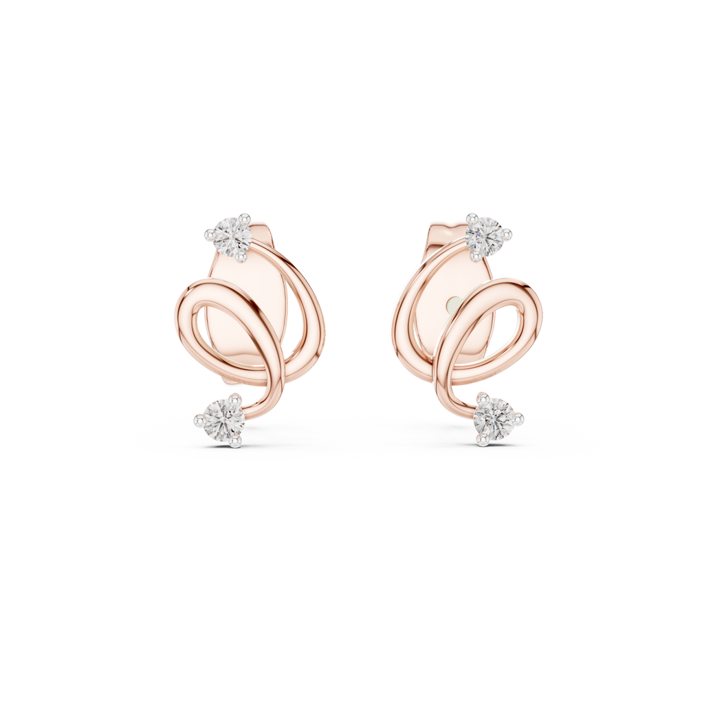Elegant Twist Loop Diamond Earrings
