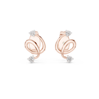 Elegant Twist Loop Diamond Earrings