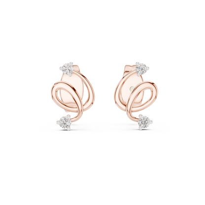 Elegant Twist Loop Diamond Earrings