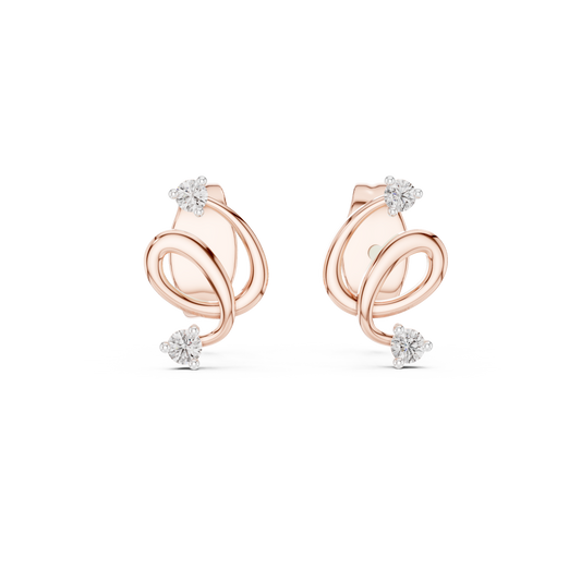 Elegant Twist Loop Diamond Earrings