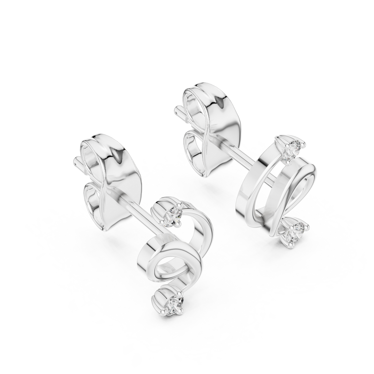 Elegant Twist Loop Diamond Earrings