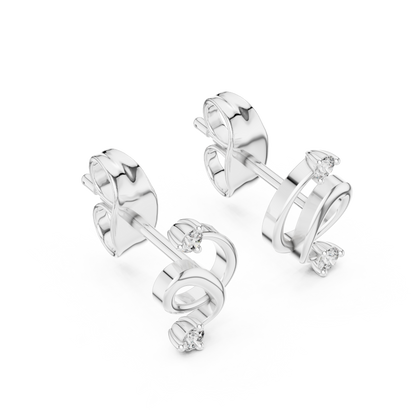 Elegant Twist Loop Diamond Earrings