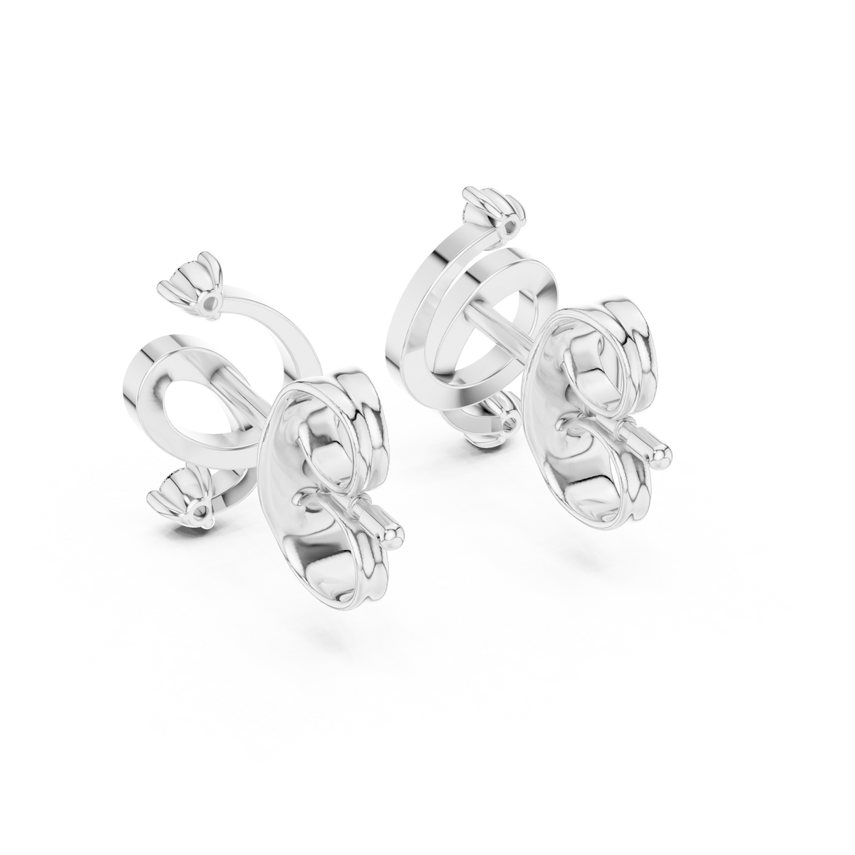 Elegant Twist Loop Diamond Earrings