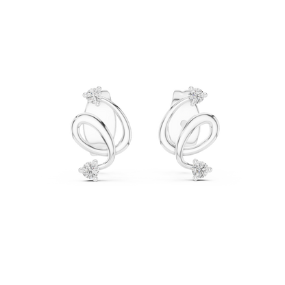 Elegant Twist Loop Diamond Earrings