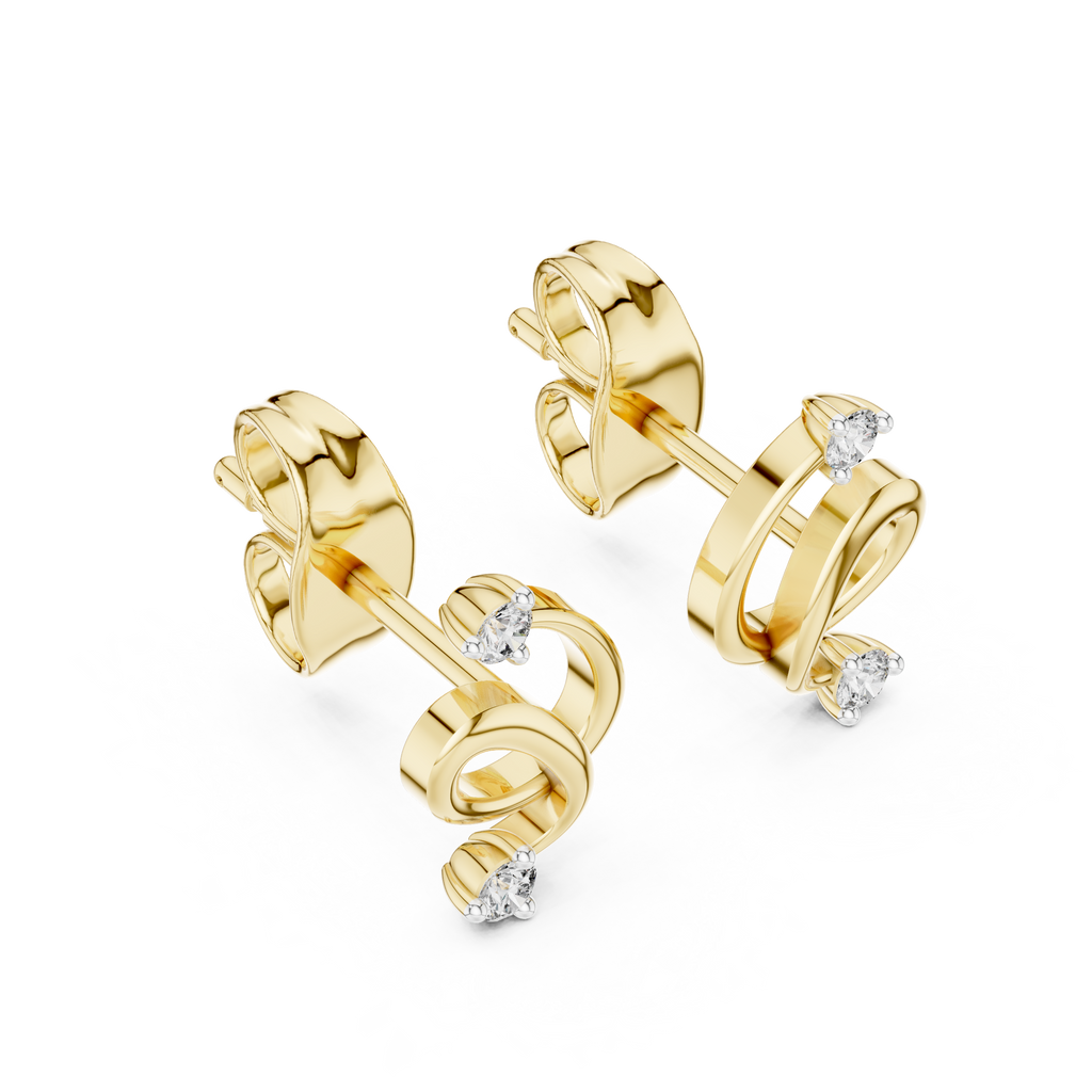 Elegant Twist Loop Diamond Earrings