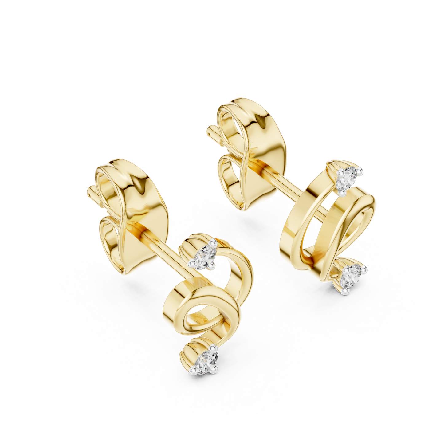 Elegant Twist Loop Diamond Earrings
