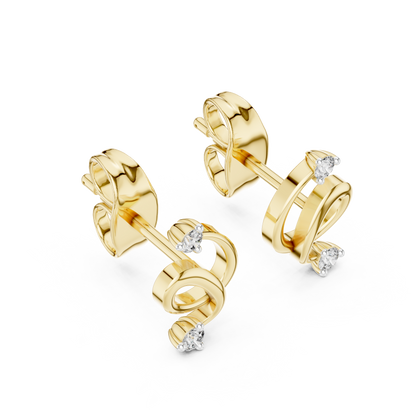 Elegant Twist Loop Diamond Earrings