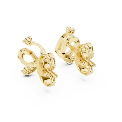 Elegant Twist Loop Diamond Earrings