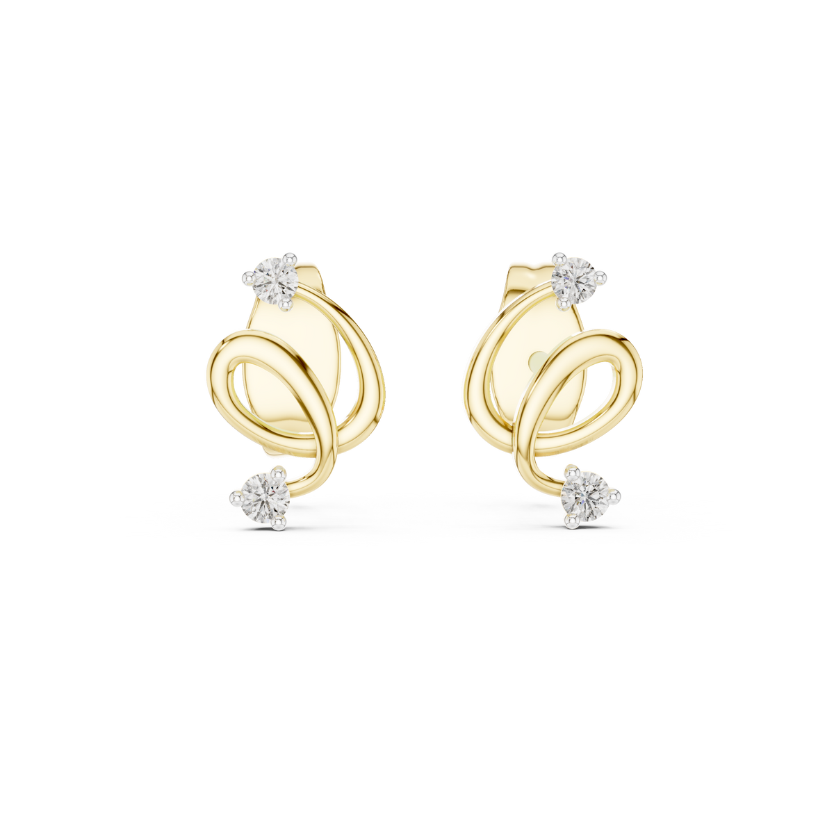 Elegant Twist Loop Diamond Earrings