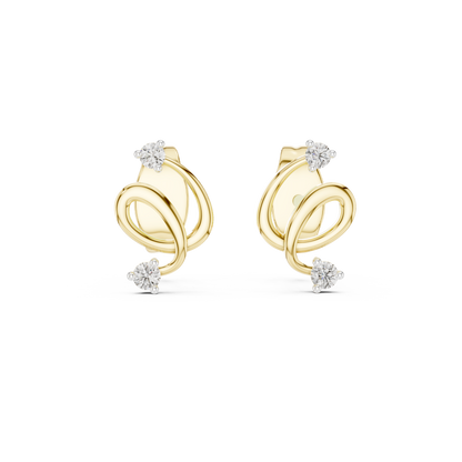 Elegant Twist Loop Diamond Earrings