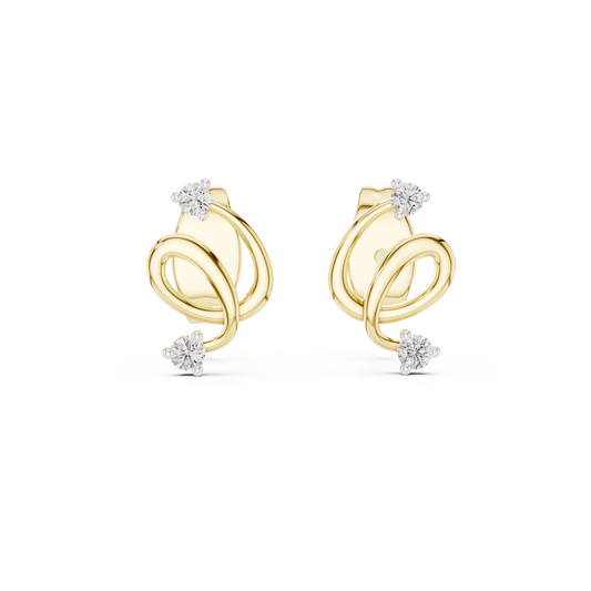 Elegant Twist Loop Diamond Earrings