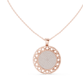 Modern Rose Gold Diamond Circle Necklace