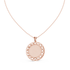 Modern Rose Gold Diamond Circle Necklace
