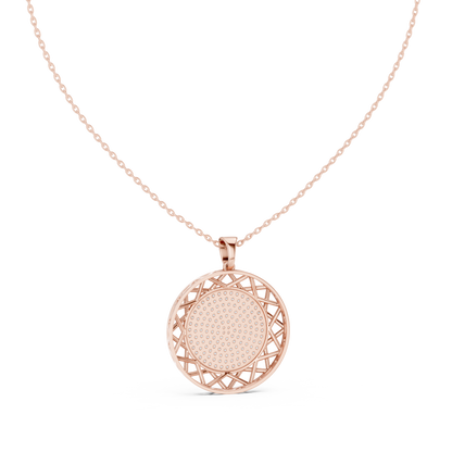 Modern Rose Gold Diamond Circle Necklace