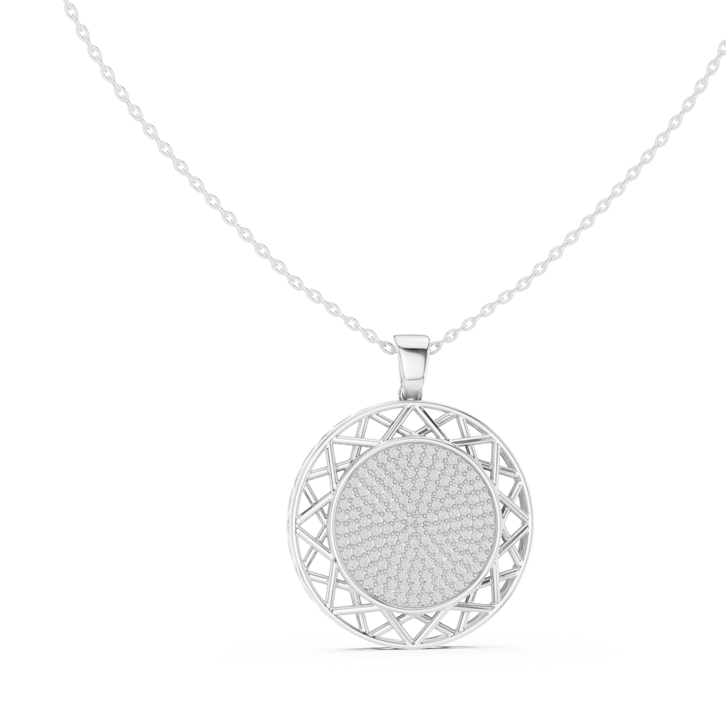 Modern Rose Gold Diamond Circle Necklace