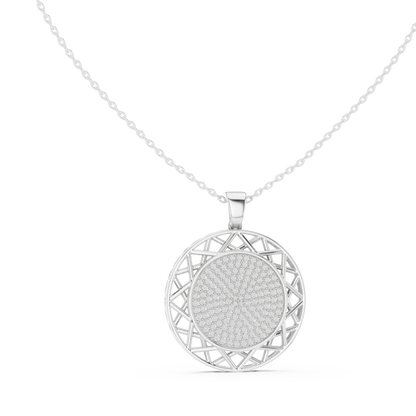 Modern Rose Gold Diamond Circle Necklace