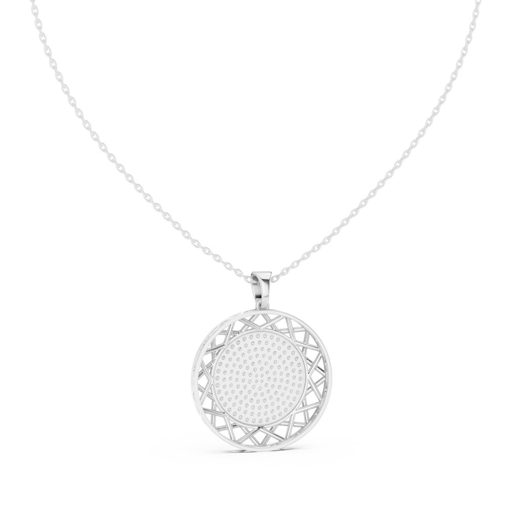 Modern Rose Gold Diamond Circle Necklace