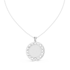 Modern Rose Gold Diamond Circle Necklace