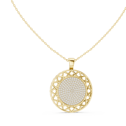 Modern Rose Gold Diamond Circle Necklace
