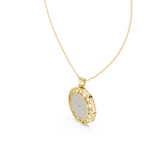 Modern Rose Gold Diamond Circle Necklace