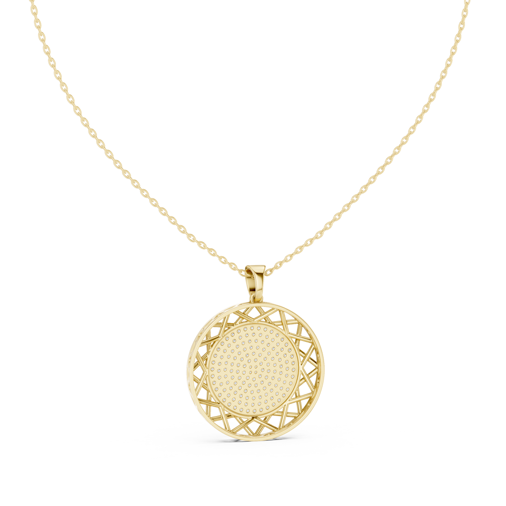 Modern Rose Gold Diamond Circle Necklace