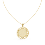 Modern Rose Gold Diamond Circle Necklace