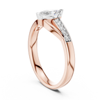 Modern Twist Marquise Solitaire Diamond Ring