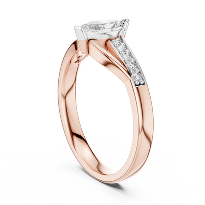 Modern Twist Marquise Solitaire Diamond Ring