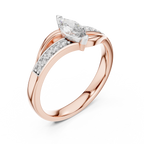Modern Twist Marquise Solitaire Diamond Ring