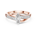 Modern Twist Marquise Solitaire Diamond Ring