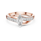 Modern Twist Marquise Solitaire Diamond Ring