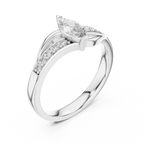 Modern Twist Marquise Solitaire Diamond Ring