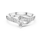 Modern Twist Marquise Solitaire Diamond Ring