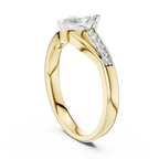 Modern Twist Marquise Solitaire Diamond Ring