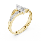 Modern Twist Marquise Solitaire Diamond Ring