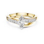 Modern Twist Marquise Solitaire Diamond Ring