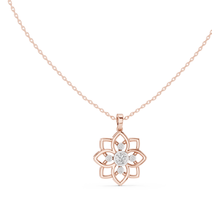 Premium  Flower Shape Diamond Necklace