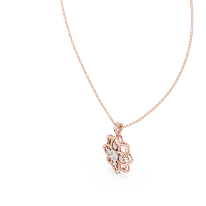 Premium  Flower Shape Diamond Necklace