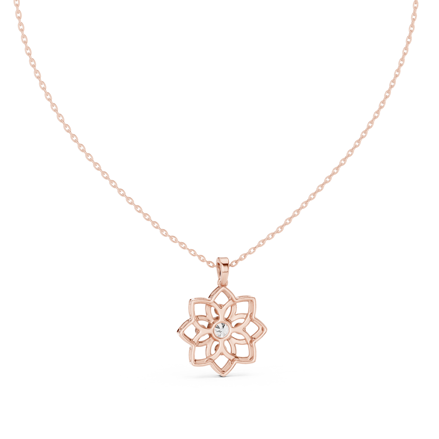 Premium  Flower Shape Diamond Necklace