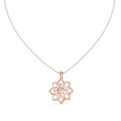 Premium  Flower Shape Diamond Necklace