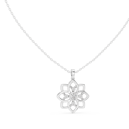 Premium  Flower Shape Diamond Necklace