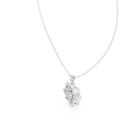 Premium  Flower Shape Diamond Necklace