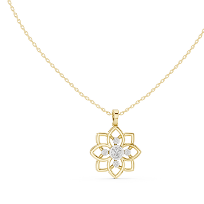 Premium  Flower Shape Diamond Necklace