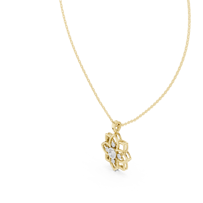 Premium  Flower Shape Diamond Necklace
