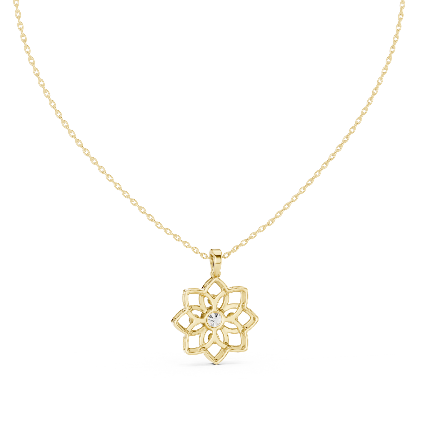 Premium  Flower Shape Diamond Necklace