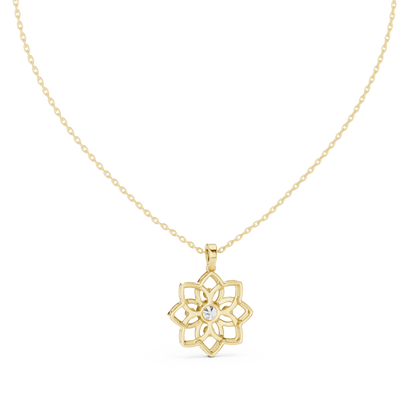Premium  Flower Shape Diamond Necklace