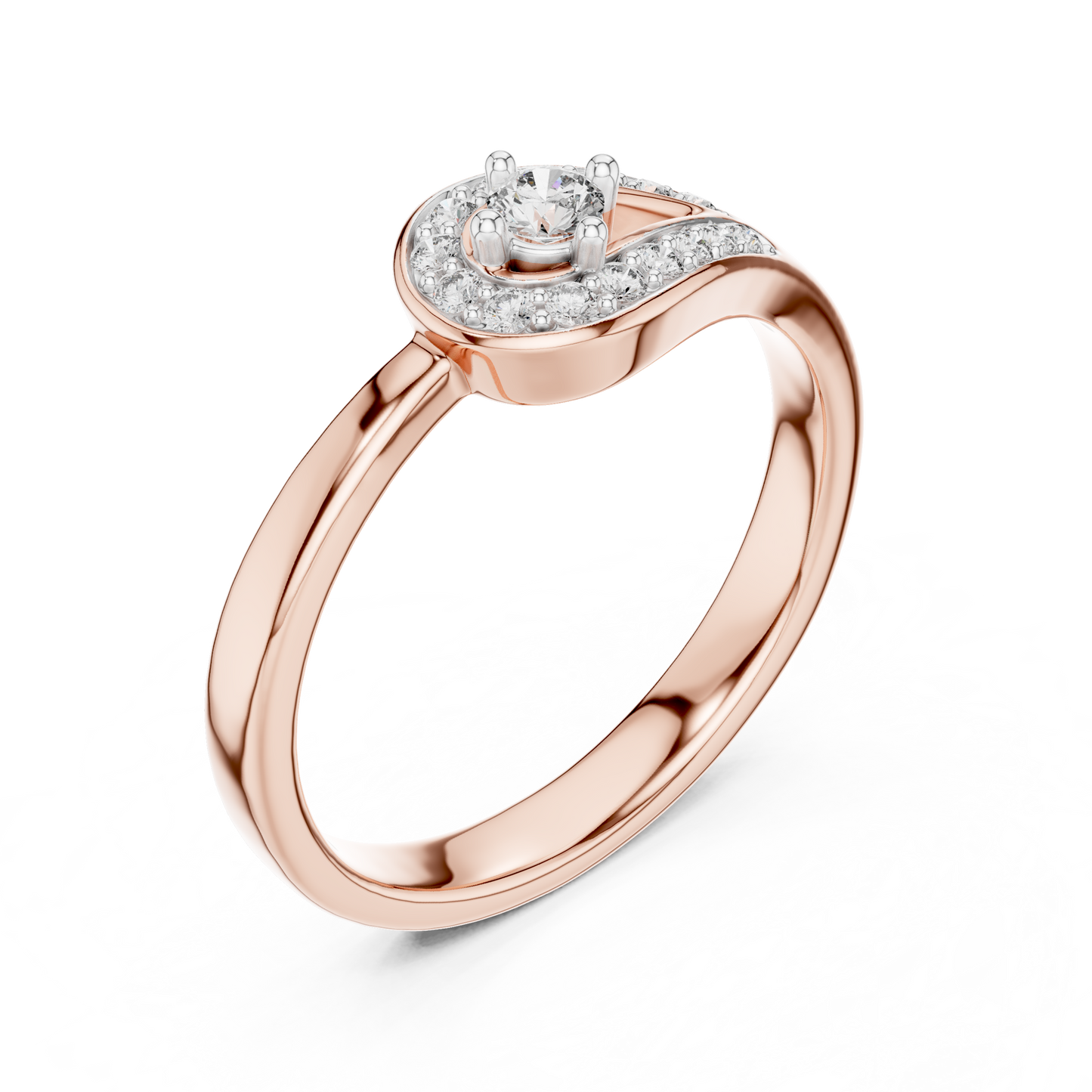 Timeless Teardrop Halo Diamond Ring
